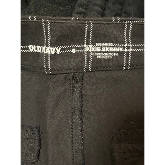 Old Navy Pixie Skinny Pants Women’s Black Plaid size 6 Stretch Office Career - Picture 4 of 6